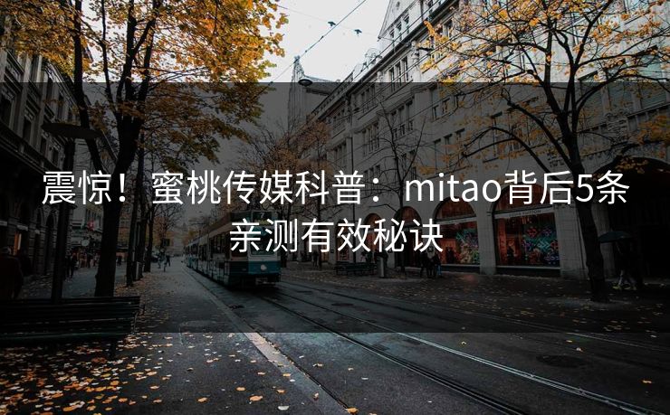 震惊!蜜桃传媒科普:mitao背后5条亲测有效秘诀